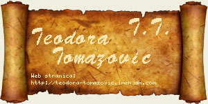 Teodora Tomazović vizit kartica